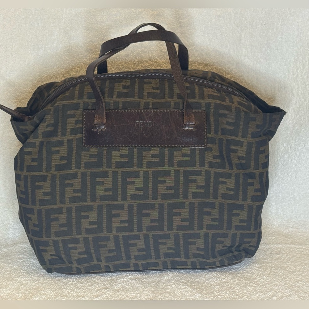 Fendi Vintage Zucca Canvas Handbag.